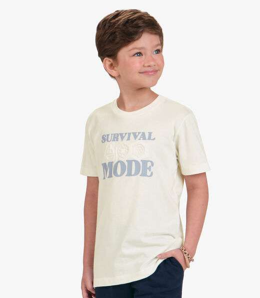 Conjunto Camiseta com Bermuda Trick Nick Bege