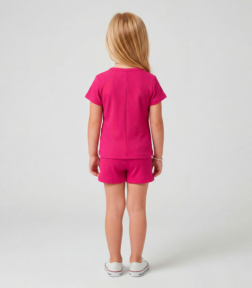 Conjunto Infantil Feminino Blusa e Short Select Rosa