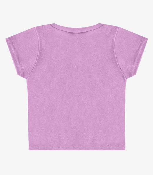 Blusa Básica Infantil Manga Curta Lisa Soletex Roxo