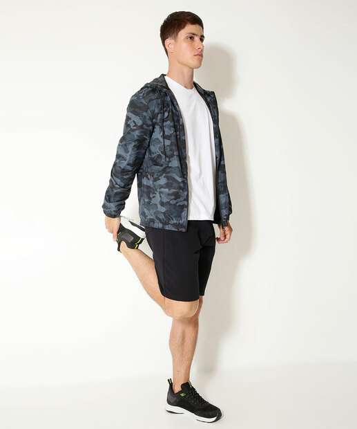 Casaco Masculino Corta Vento Camuflado Capuz MR