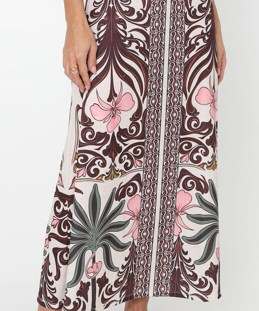 Vestido Longo Feminino Halter Neck Marisa Bege