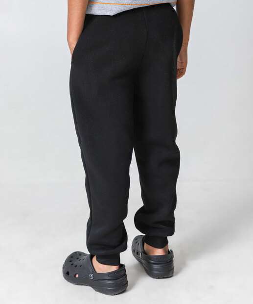 Calça Infantil Jogger Moletom Marisa Tam 4 a 10 Preto