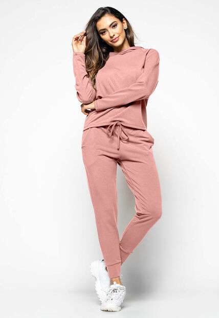 Casaco  Comfy Com Capuz Moletinho Rosa Claro