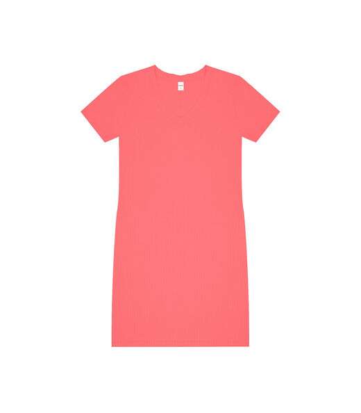 Vestido Feminino Em Ribana Canelada Rovitex Rosa