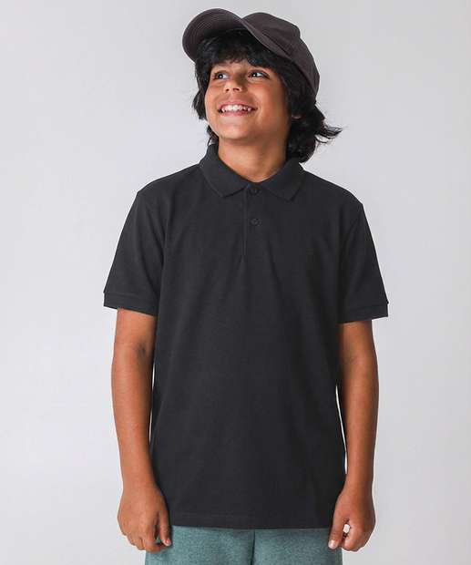 Image_Polo Juvenil Manga Curta MR Tam 10 a 16 Preto