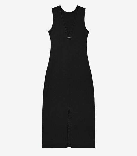 Vestido Midi em Molecotton de Viscose Rovitex Preto