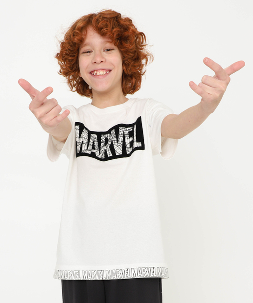 Image_Camiseta Juvenil Estampada Marvel Tam 10 a 16 Off White