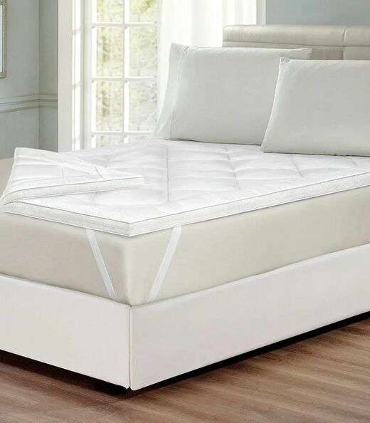 Image_Pillow Top Super Volumoso Solteiro Lar e Lazer Branco