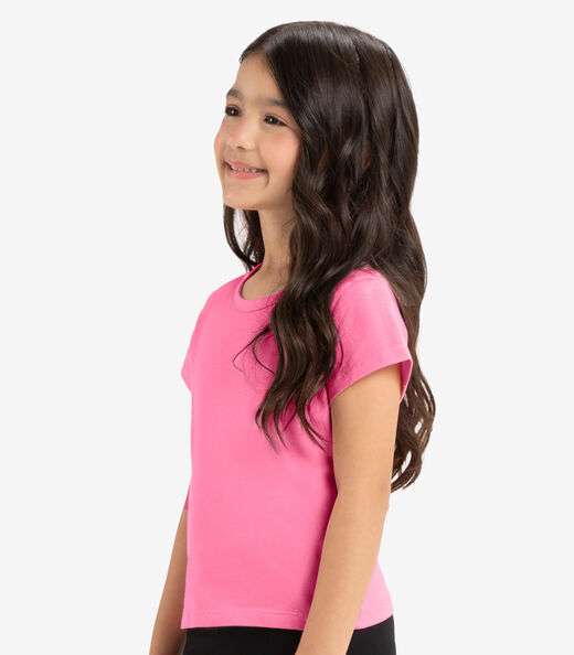 Blusa Básica Infantil Feminina Rovitex Kids Rosa