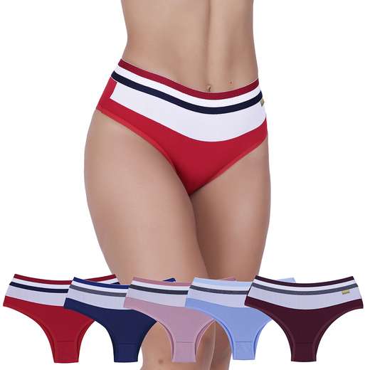 Image_Kit 5 Calcinhas Mágica Microfibra Concept Lingerie Multicolorido