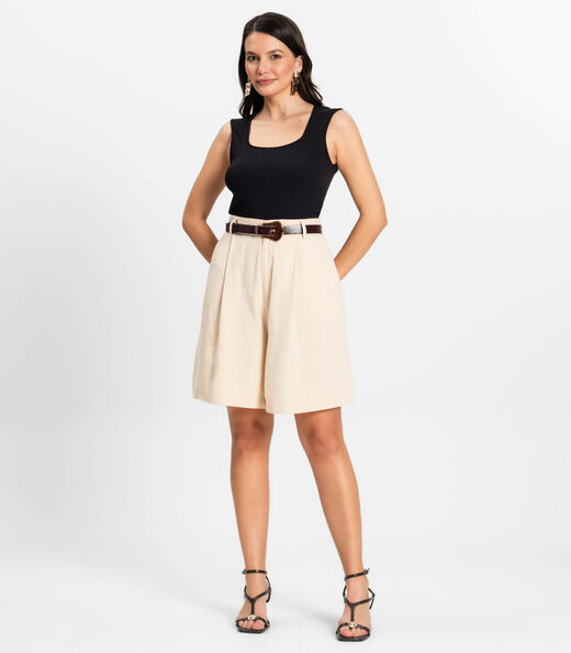 Regata Feminina em Ribana de Viscose Rovitex Preto