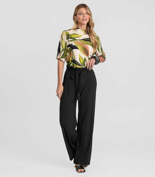 Blusa Feminina em Tecido Estampado Dianna Bege
