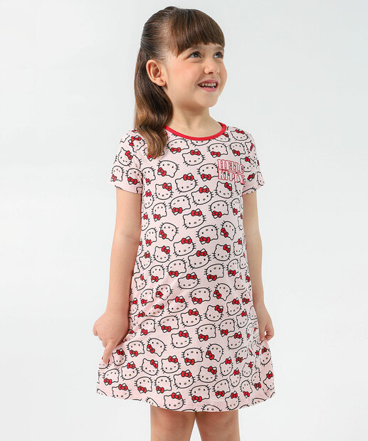 Camisola Infantil Hello Kitty Tam 4 a 12 Rosa