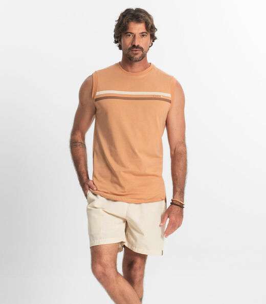 Image_Bermuda Masculina Com Elástico E Bolsos Shift Bege
