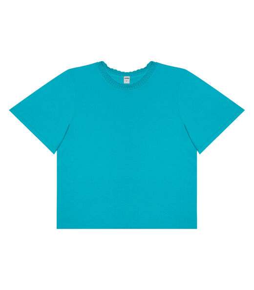 Blusa Feminina Manga Curta Rovitex Azul