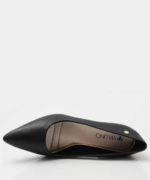 Scarpin Feminino Salto Grosso Via Uno 905011 Preto