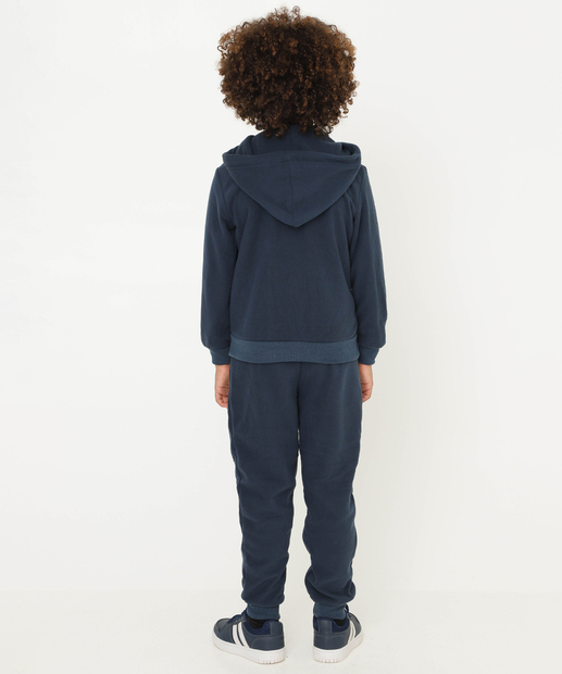 Conjunto Infantil Fleece Capuz Marisa Tam 4 a 10 Azul