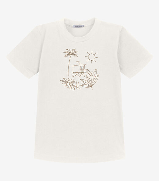 Conjunto Infantil Camiseta Com Bermuda Trick Nick Bege