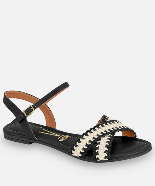 Image_Sandália Feminina Rasteira Vizzano Preto