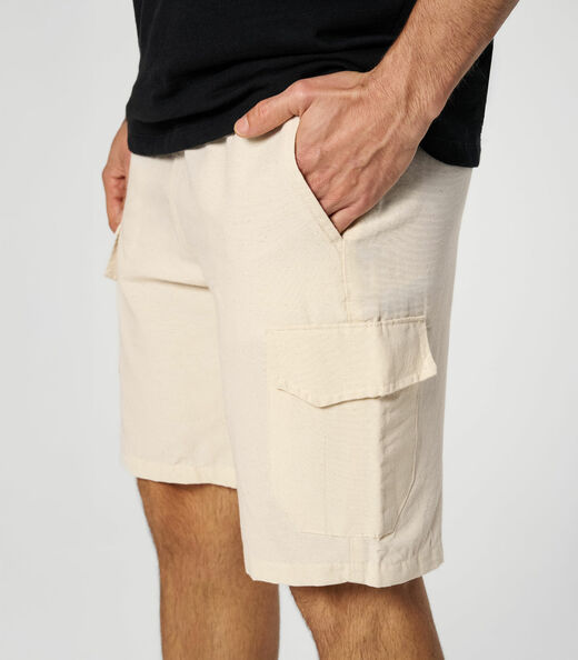 Bermuda Masculina Sarja Com Bolsos Cargo  Shift Cinza