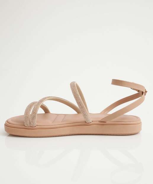 Sandália Feminina Flatform Via Uno Bege