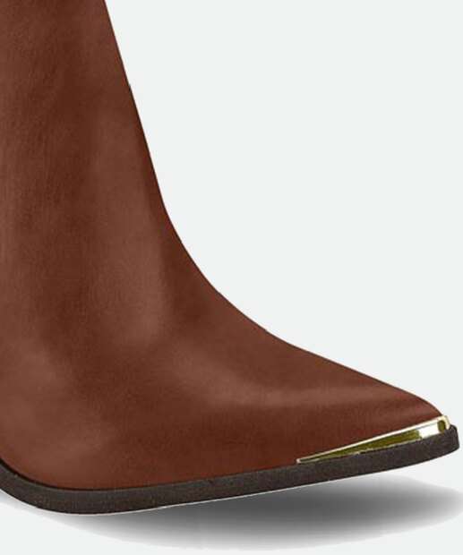 Bota Feminina Cano Curto Salto Grosso Textura Vizzano 