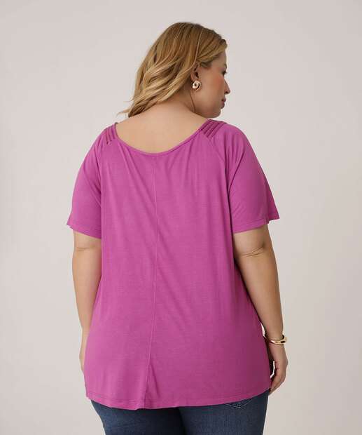 Blusa Plus Size Feminina Manga Curta Marisa