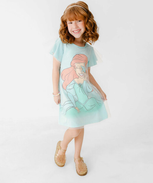 Image_Vestido Infantil Fantasia Tule Ariel Disney Tam 4 a 10