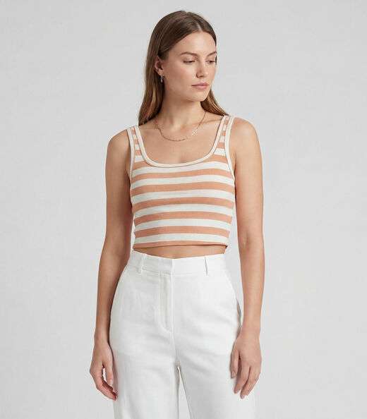 Image_Top Feminino Regata Em Ribana Infinita Cor Marrom