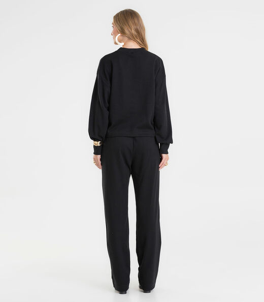 Conjunto Blusão Com Calça Feminino Rovitex Preto