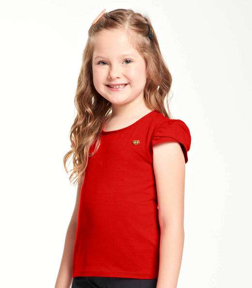 Blusa Infantil Feminina Cotton Leve Trick Nick Vermelho