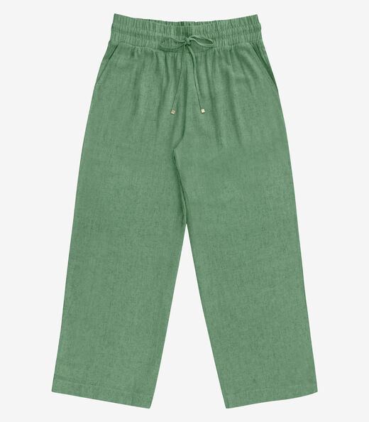 Image_Calça Pantalona Linho Plus Size Secret Glam Verde