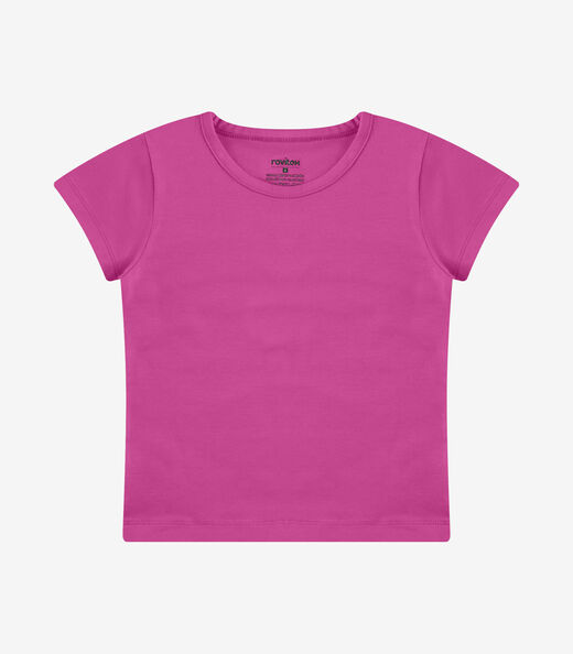 Blusa Básica Infantil Cotton Leve Rovi Kids Rosa