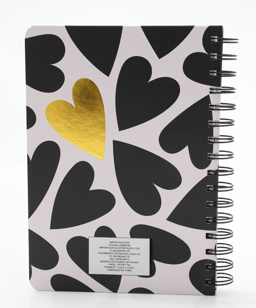 Caderneta Anotações Corações Marisa Branco