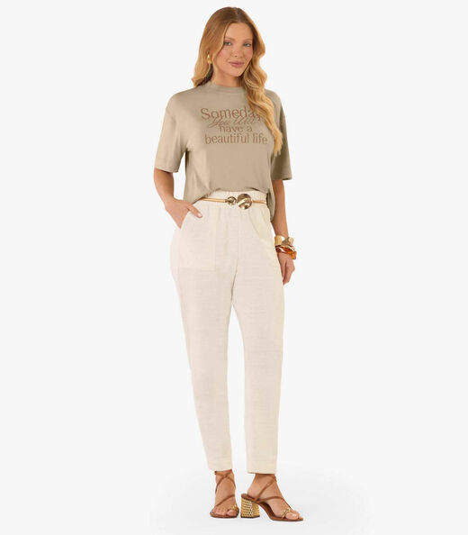 Blusa Feminina Viscotorcion Com Estampa Rovitex Marrom