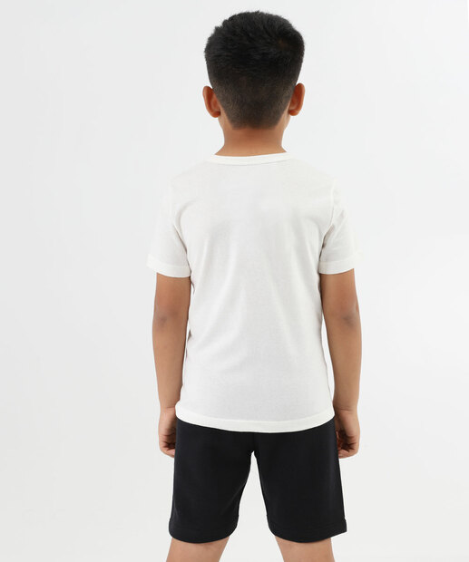 Conjunto Infantil Batman Manga Curta Tam 4 a 10 Off White