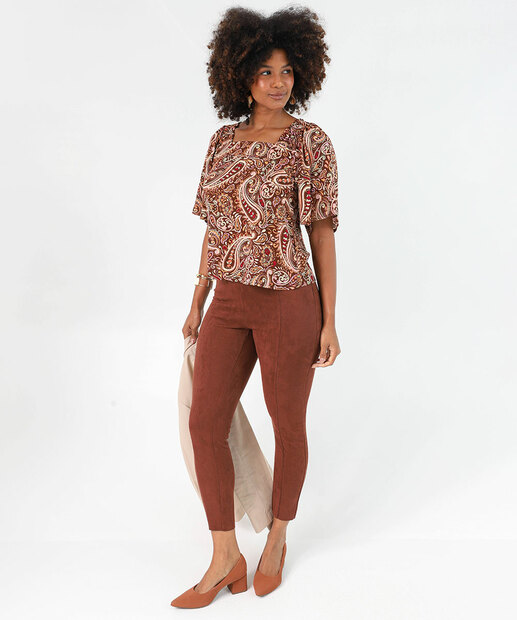 Image_Calça Feminina Legging Suede Marisa Marrom