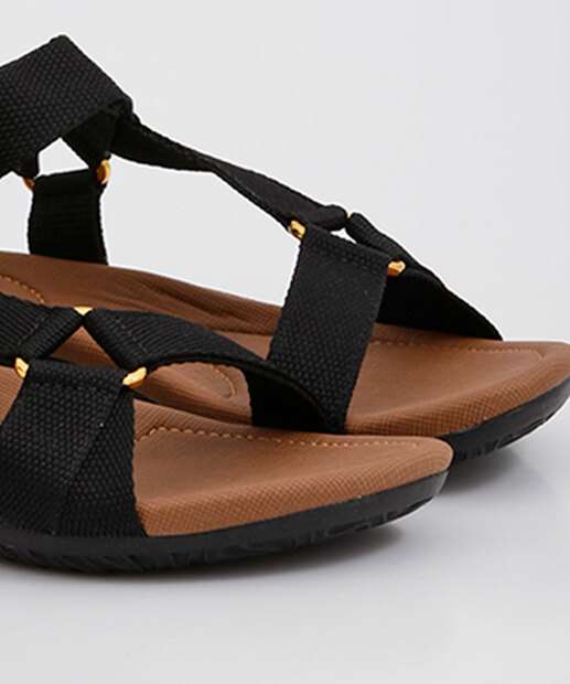 Sandália Feminina Rasteira Tiras Conforto Usaflex