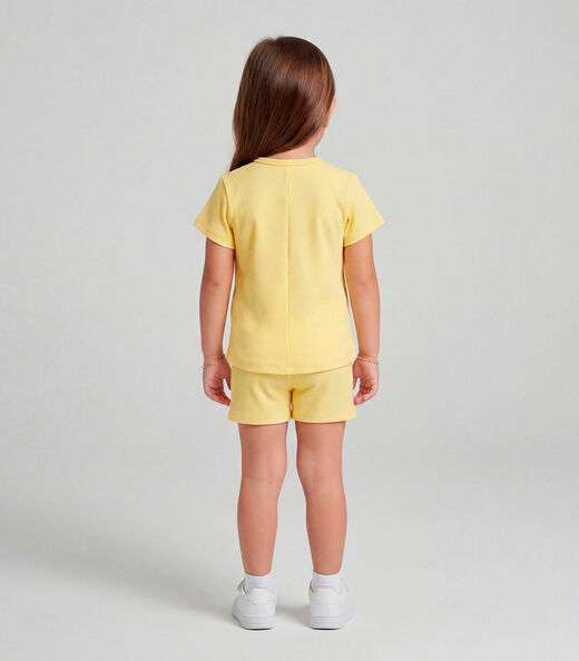 Conjunto Infantil Feminino Blusa e Short Select Amarelo