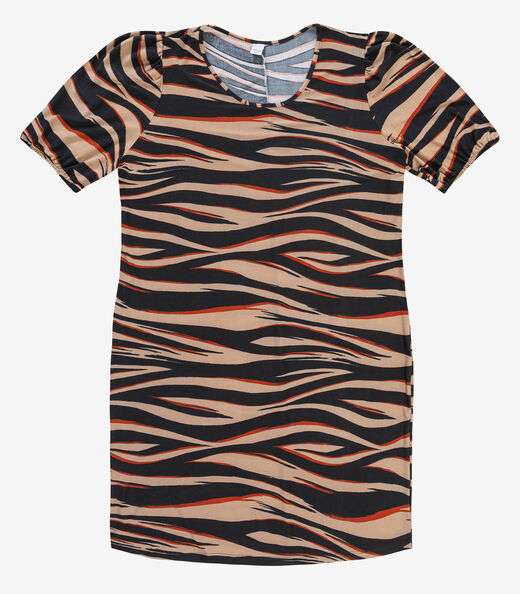 Vestido Malha Fria Plus Infinita Cor Marrom