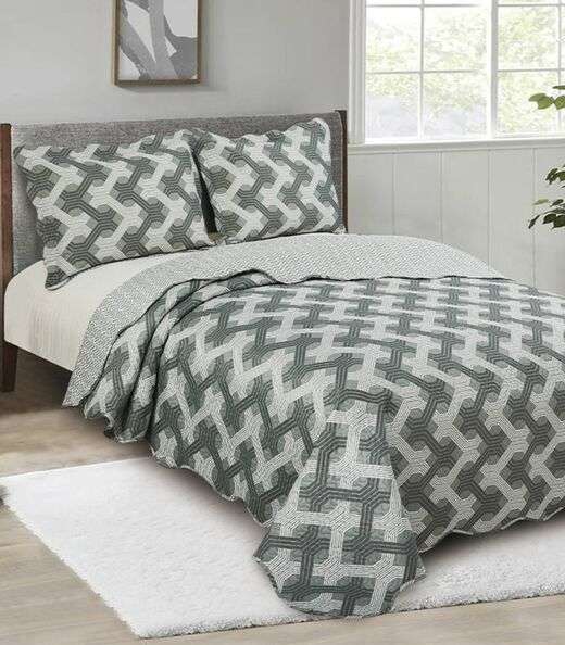 Jogo De Colcha Evolution Patchwork Solteiro Camesa Cinza