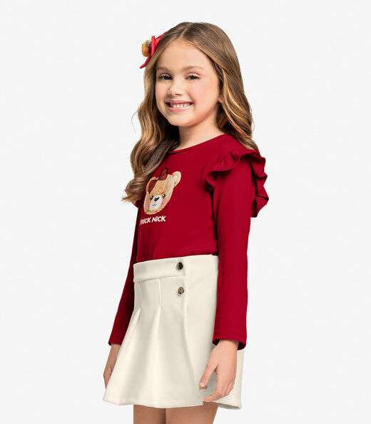Blusa Infantil Manga Longa Trick Nick Vermelho