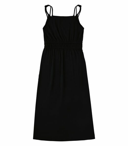 Vestido Midi Feminino Em Visco Maquinetada Endless Preto