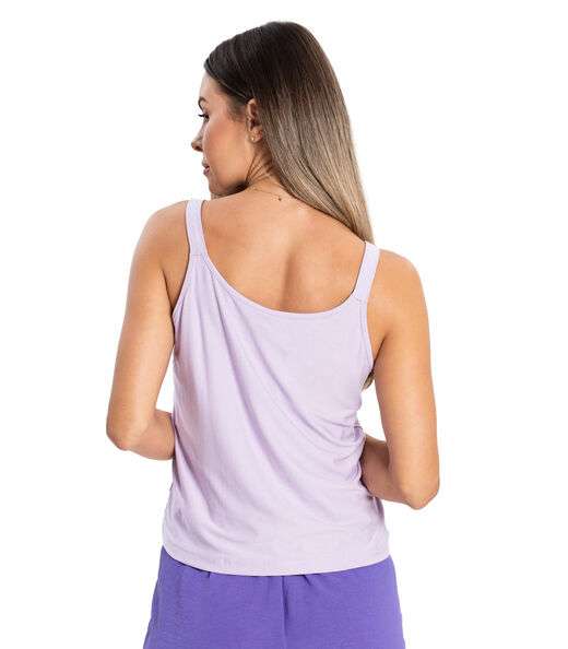 Camisa Sem Manga Decote V Feminina Rovitex Roxo