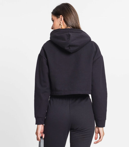 Blusão Feminino Com Capuz Rovitex Preto