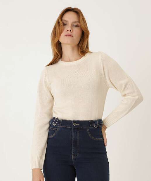 Suéter Feminino Tricô Textura Marisa