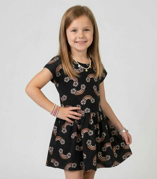 Image_Vestido Infantil Estampado Select Preto