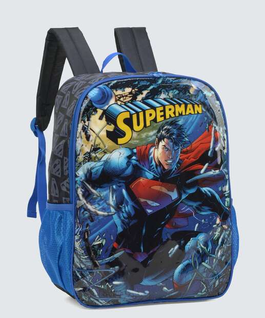 Mochila Infantil Escolar Superman Luxcel 