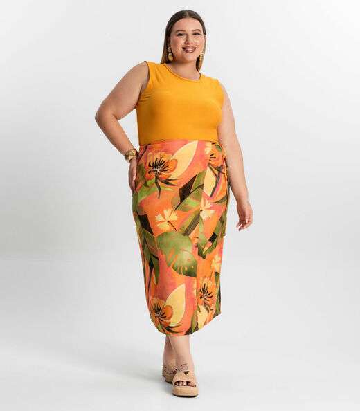 Image_Saia Midi Plus Size Secret Glam Laranja