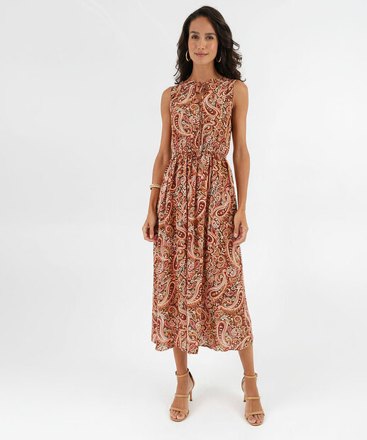 Image_Vestido Midi Feminino Brilho Lurex Paisley Marisa Marrom